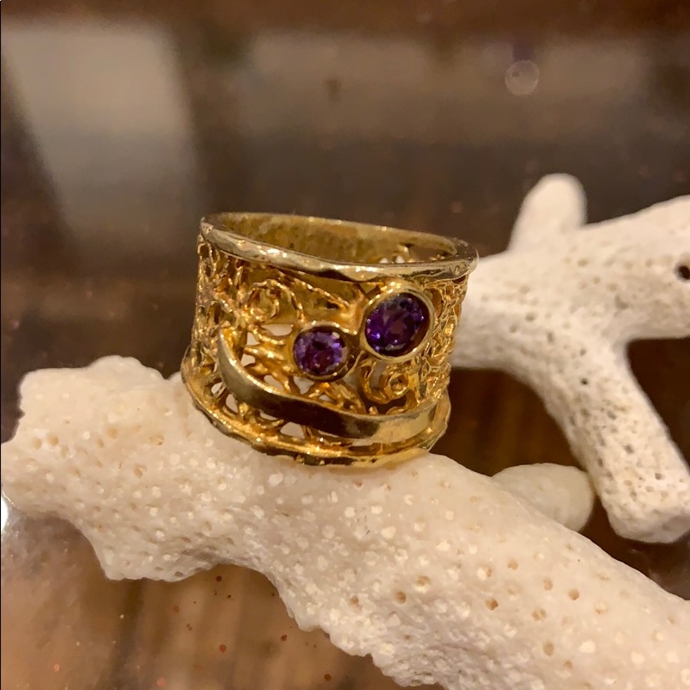 Gold- filled Ring with Purple stone
